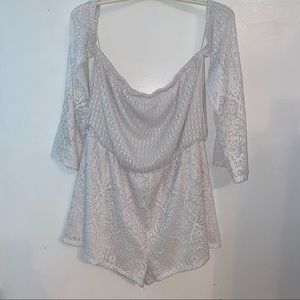 Windsor Size L White Lace Romper